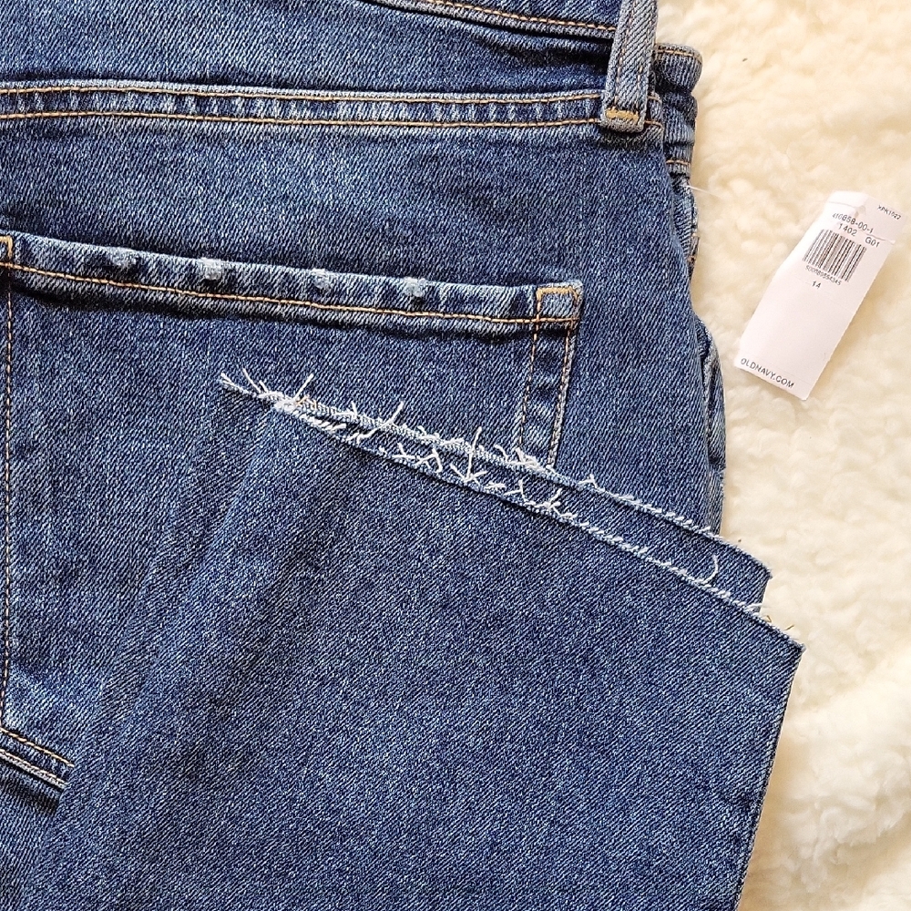 NWT OG High Rise Straight Women's Blue Distressed Jeans 14 - Picture 10 of 10